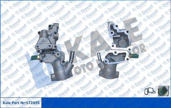 KALE 572495 Termostat Aluminyum Govdeli Komple Citroen Berlingo C2 C3 I C3 Ii Xsara Fiat Fiorino Qubo Peugeot Partner P1007 P206 P206+ P207 Sw